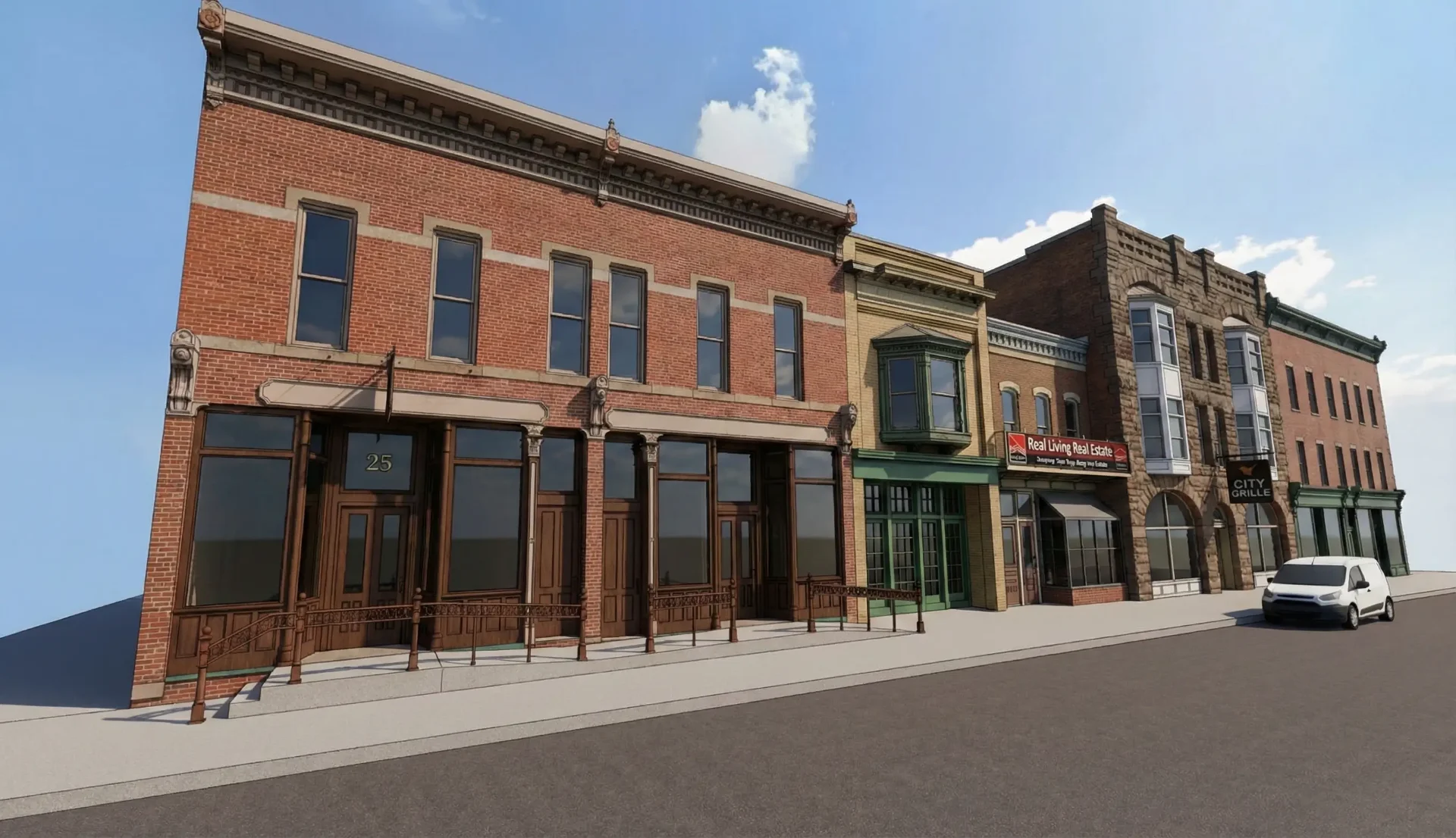 Revit BIM render of 31 E 4th Street produced from laser scan data