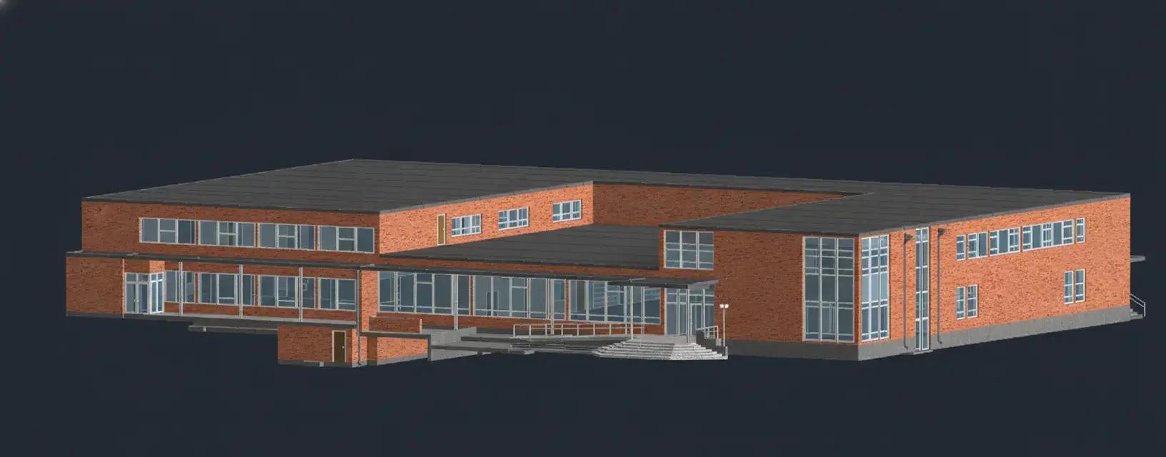 CAD as-built drawing of the Student Union Building generated from 3D laser scans